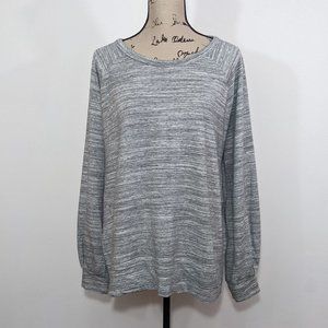 Athleta Womens Bandha Sweatshirt Top Marled Heather Gray size L